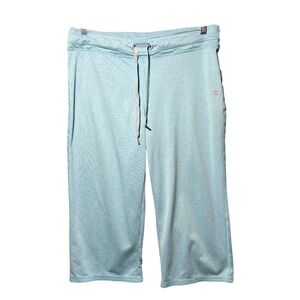 Champion Elite Womens Blue Heathered Capri Sweatpants Drawstring Pockets Size M